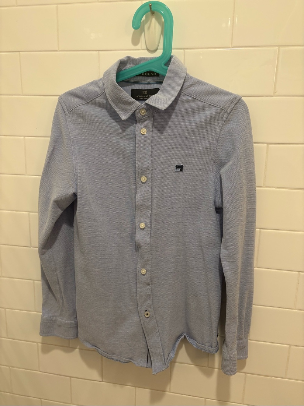 Scotch & Soda Light Blue Long-Sleeve Button-Down Shirt